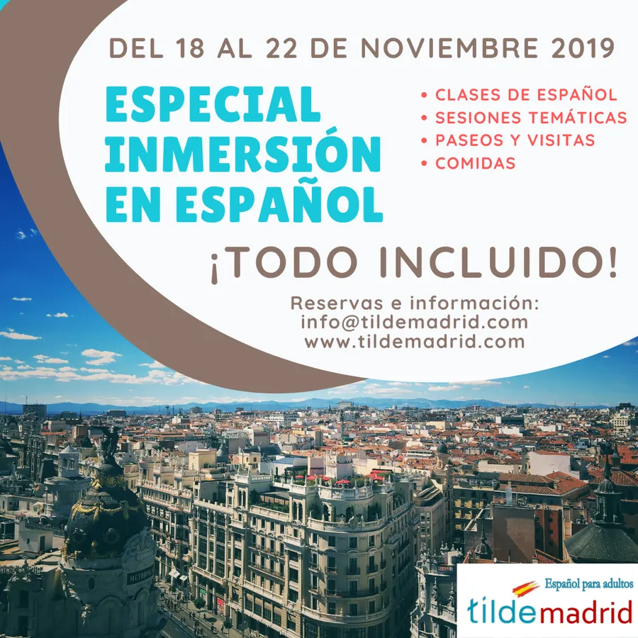 Cartel del curso especial de inmersión de otoño en Madrid