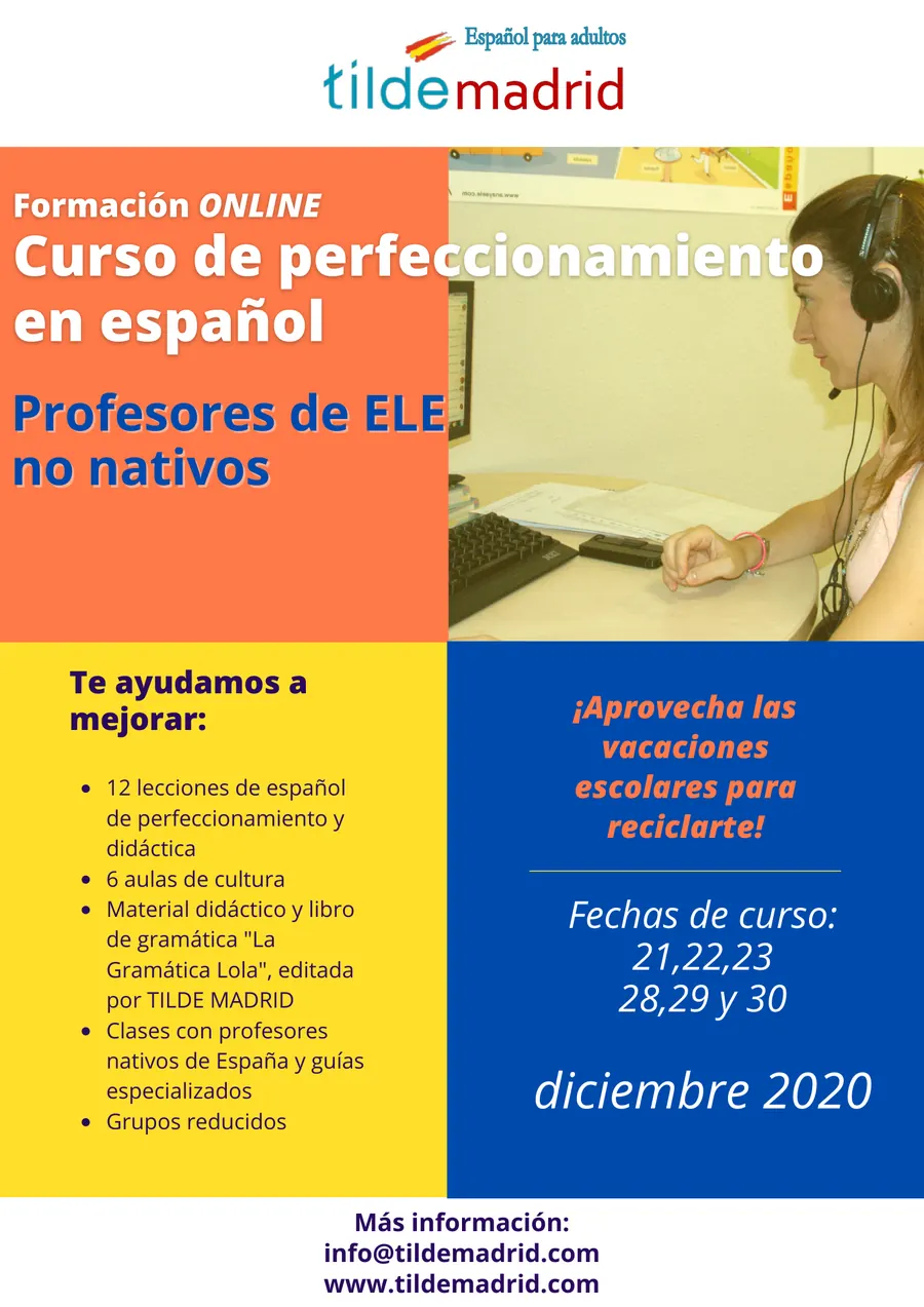 Cartel del curso de perfeccionamiento para profesores de español no nativos