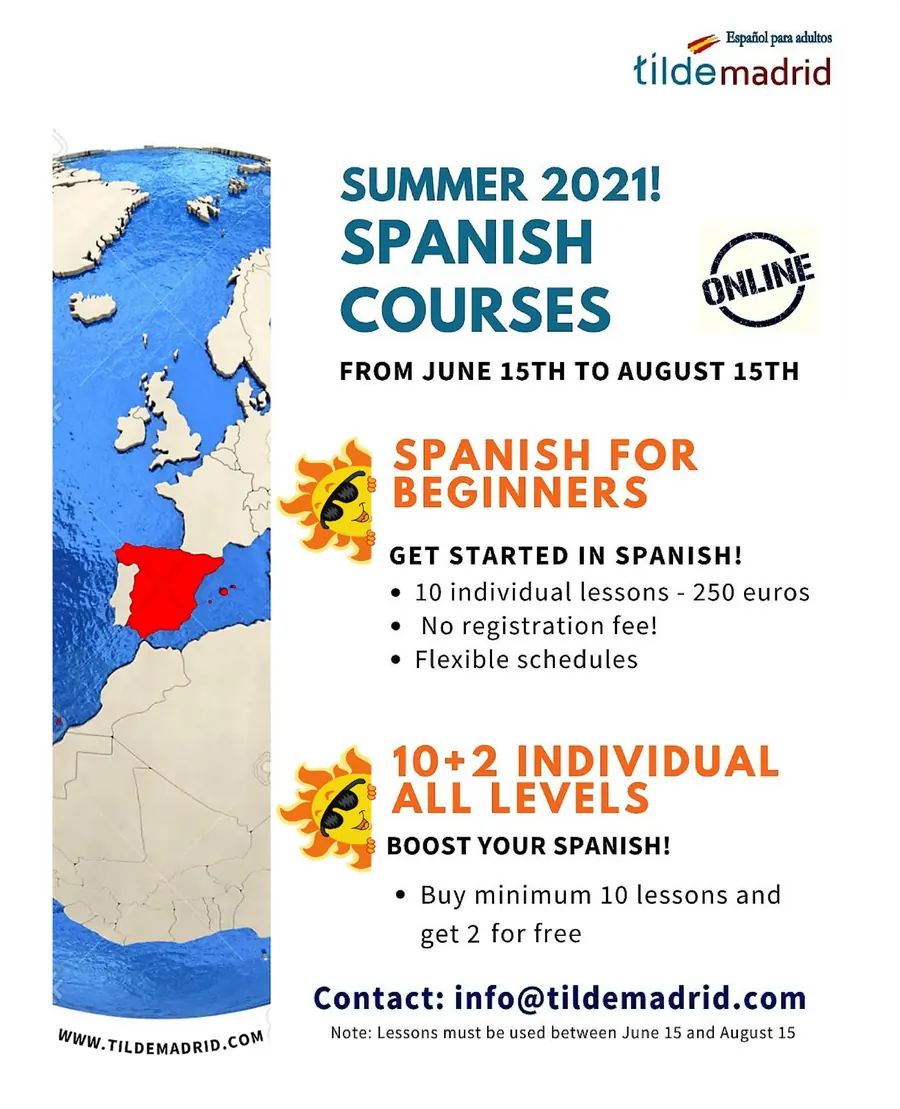 Cartel de la oferta de verano de Tilde Madrid
