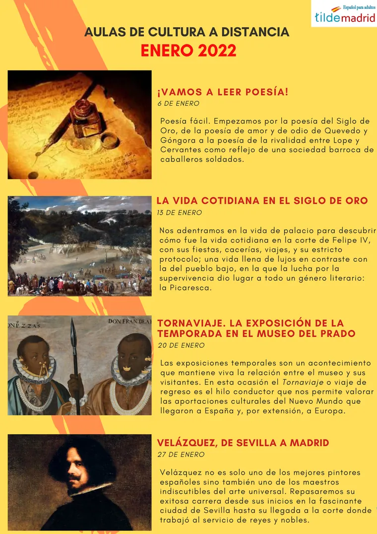 Programa de las aulas de cultura a distancia de enero de 2022