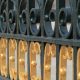 Detalle de la verja del Palacio Real de Madrid.Verja = wrought-iron gate.