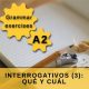 INTERROGATIVOS (3): QUÉ Y CUÁL